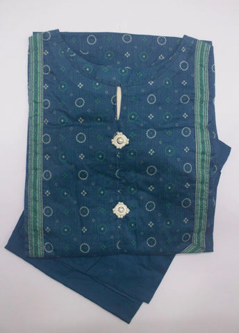 2 Piece Printed Stitched Blue Color Lawn Shirt and Farshi Trouser