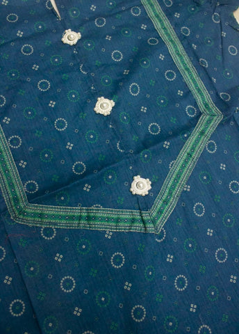 2 Piece Printed Stitched Blue Color Lawn Shirt and Farshi Trouser