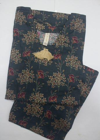 2 Piece Printed Stitched Teal Color Lawn Shirt and Farshi Shalwar