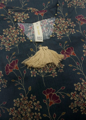 2 Piece Printed Stitched Teal Color Lawn Shirt and Farshi Shalwar
