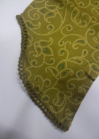 3 Piece Printed Stitched Olive Green Color Lawn Shirt with Trouser & Dupatta