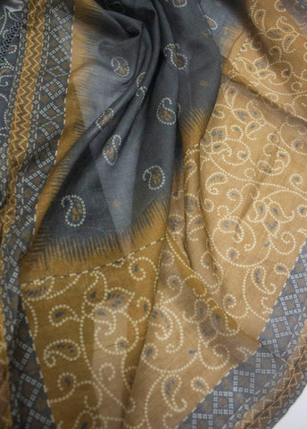 3 Piece Printed Stitched Grey Color Lawn Shirt with Trouser & Dupatta