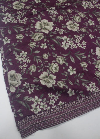 2 Piece Printed Stitched Plum Color Lawn Shirt and Farshi Shalwar