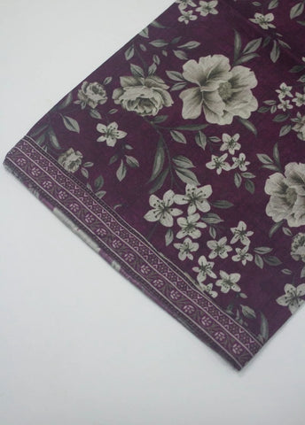 2 Piece Printed Stitched Plum Color Lawn Shirt and Farshi Shalwar