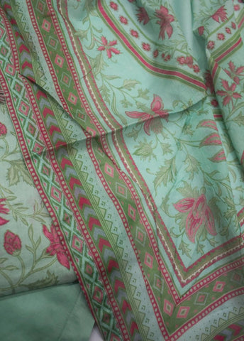 3 Piece Printed Stitched Mint Green Color Lawn Shirt with Trouser & Dupatta