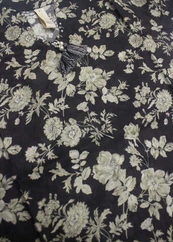 2 Piece Printed Stitched Black Color Lawn Shirt and Farshi Shalwar
