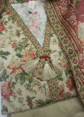 3 Piece Printed Stitched MultiColor Lawn Shirt with Trouser & Dupatta