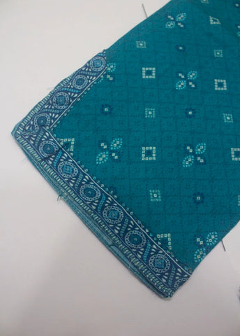 3 Piece Printed Stitched Aqua Blue Color Lawn Shirt with Trouser & Dupatta