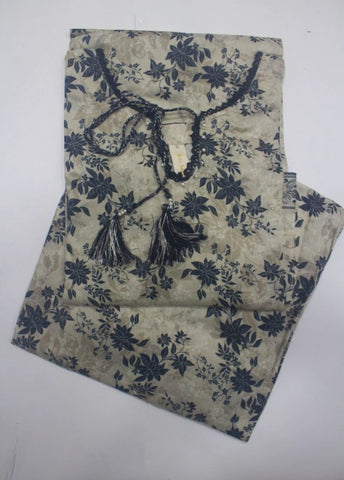 2 Piece Printed Stitched Beige & Blue Color Lawn Shirt and Farshi Shalwar
