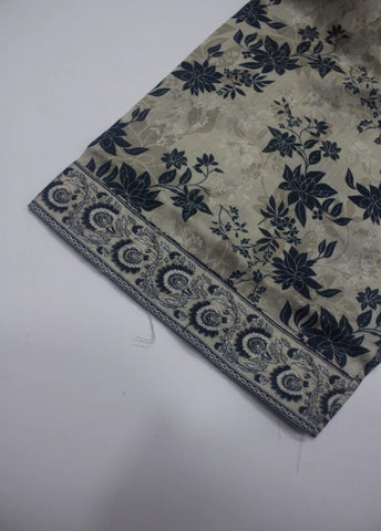 3 Piece Printed Stitched Beige Color Lawn Shirt with Trouser & Dupatta
