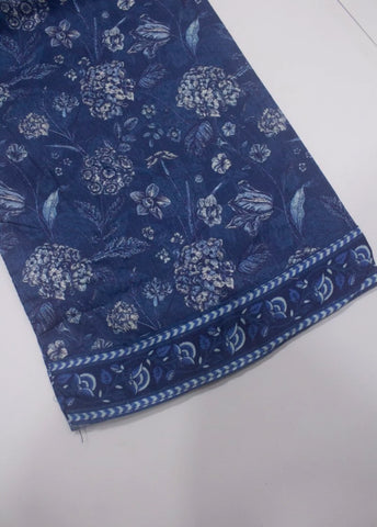 3 Piece Printed Stitched Ink Blue Color Lawn Shirt with Trouser & Dupatta