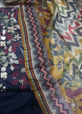 3 Piece Printed Stitched MultiColor Lawn Shirt with Trouser & Dupatta