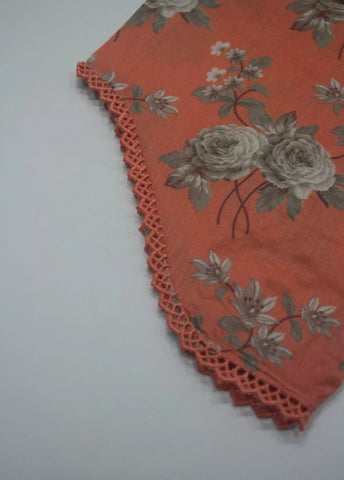 2 Piece Printed Stitched Peonny Peach Color Lawn Shirt and Farshi Shalwar