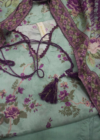 3 Piece Printed Stitched Mint Green Color Lawn Shirt with Trouser & Dupatta