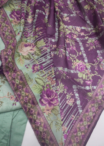 3 Piece Printed Stitched Mint Green Color Lawn Shirt with Trouser & Dupatta