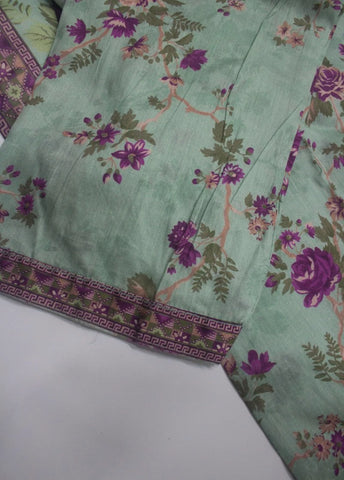 3 Piece Printed Stitched Mint Green Color Lawn Shirt with Trouser & Dupatta