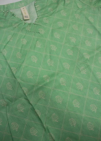 2 Piece Printed Stitched Seafoam Green Color Lawn Shirt and Farshi Shalwar