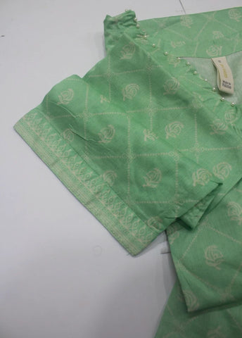 2 Piece Printed Stitched Seafoam Green Color Lawn Shirt and Farshi Shalwar