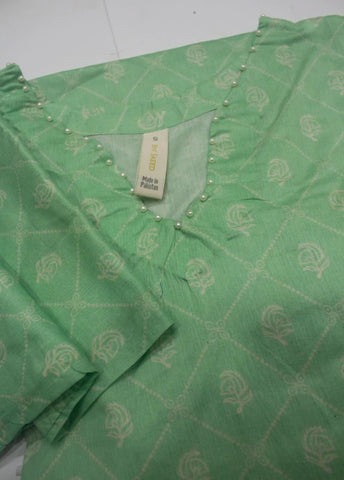2 Piece Printed Stitched Seafoam Green Color Lawn Shirt and Farshi Shalwar