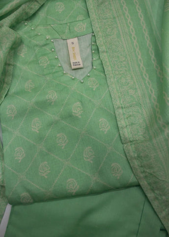 3 Piece Printed Stitched Seafoam Green Color Lawn Shirt with Trouser & Dupatta