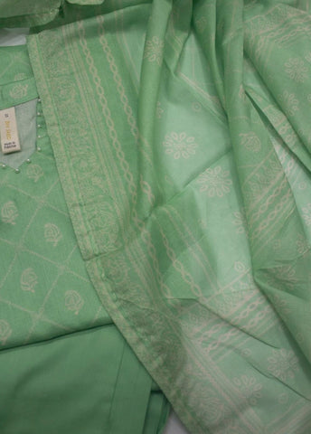 3 Piece Printed Stitched Seafoam Green Color Lawn Shirt with Trouser & Dupatta
