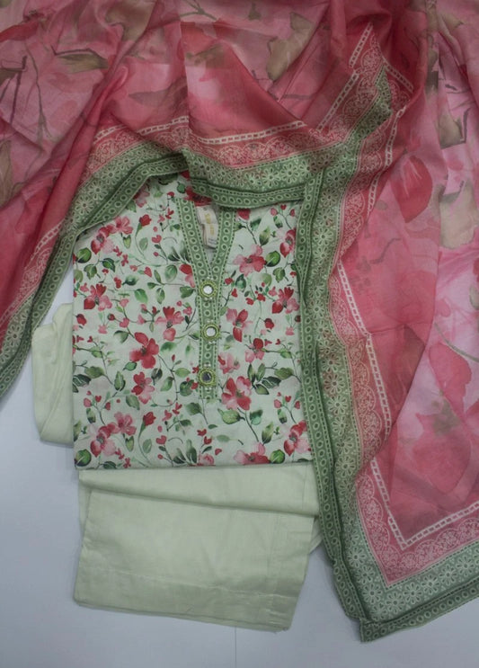 3 Piece Printed Stitched MultiColor Lawn Shirt with Trouser & Dupatta