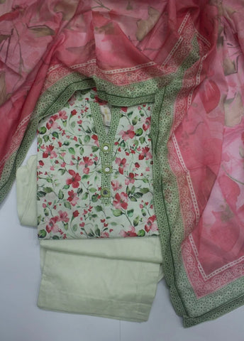 3 Piece Printed Stitched MultiColor Lawn Shirt with Trouser & Dupatta