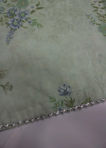 2 Piece Printed Stitched Pastel Green Color Lawn Shirt and Farshi Shalwar
