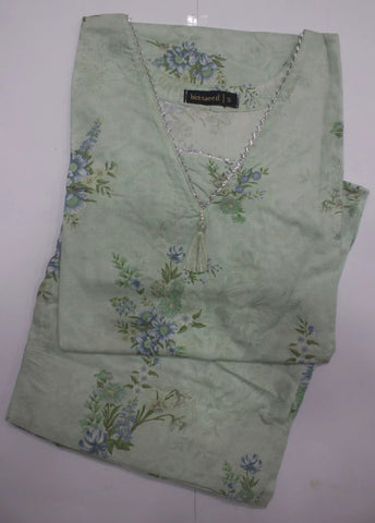 2 Piece Printed Stitched Pastel Green Color Lawn Shirt and Farshi Shalwar