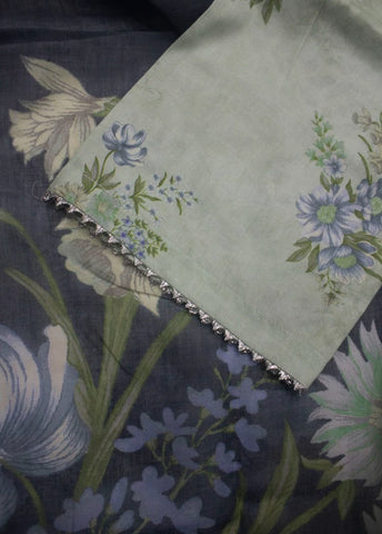 3 Piece Printed Stitched Pista Green Color Lawn Shirt with Trouser & Dupatta