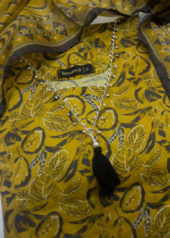 3 Piece Printed Stitched Yellow Color Lawn Shirt with Trouser & Dupatta