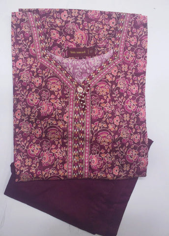 2 Piece Printed Stitched MultiColor Lawn Shirt and Farshi Shalwar