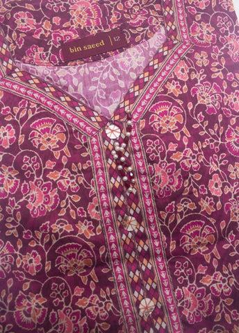 2 Piece Printed Stitched MultiColor Lawn Shirt and Farshi Shalwar