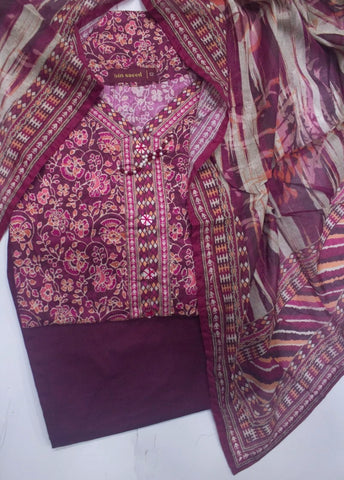 3 Piece Printed Stitched MultiColor Lawn Shirt with Trouser & Dupatta