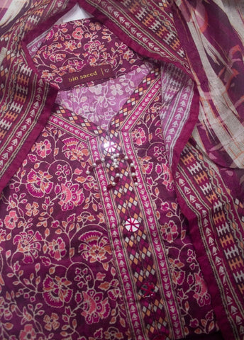 3 Piece Printed Stitched MultiColor Lawn Shirt with Trouser & Dupatta