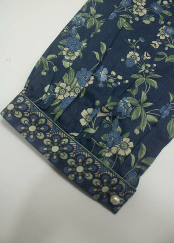 3 Piece Printed Stitched Navy Blue Color Lawn Shirt with Trouser & Dupatta