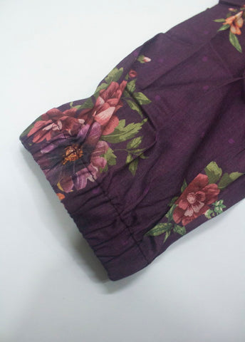 3 Piece Printed Stitched Plum Color Lawn Shirt with Trouser & Dupatta
