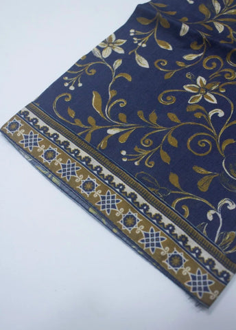 3 Piece Printed Stitched Ink Blue Color Lawn Shirt with Trouser & Dupatta