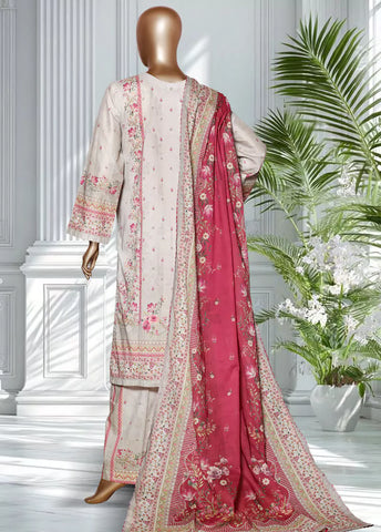 3 Piece Printed OffWhite & Pink Color Lawn Shirt with Trouser & Dupatta