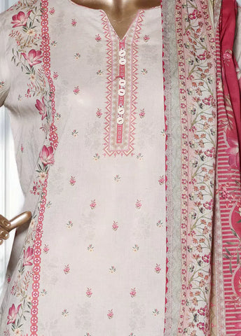 3 Piece Printed OffWhite & Pink Color Lawn Shirt with Trouser & Dupatta