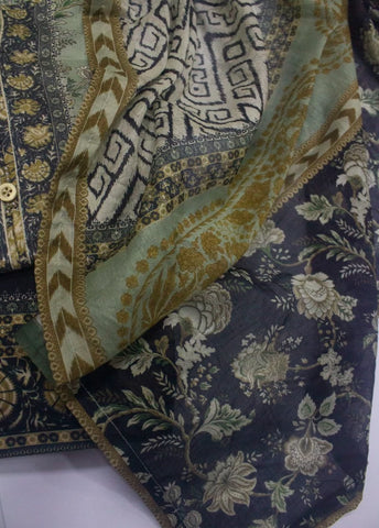 3 Piece Printed Stitched Mint Green Color Lawn Shirt with Trouser & Dupatta