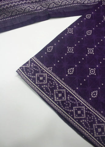 3 Piece Printed Stitched Purple Color Lawn Shirt with Trouser & Dupatta