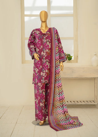 3 Piece Printed Stitched MultiColor Lawn Shirt with Trouser & Dupatta