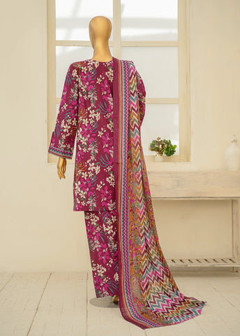 3 Piece Printed Stitched MultiColor Lawn Shirt with Trouser & Dupatta