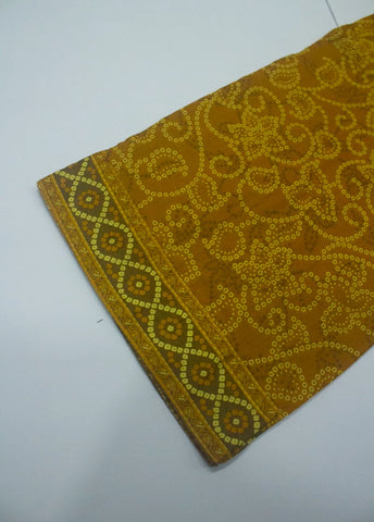 3 Piece Printed Stitched Mustard Color Lawn Shirt with Trouser & Dupatta