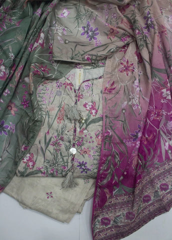 3 Piece Printed Stitched MultiColor Lawn Shirt with Trouser & Dupatta