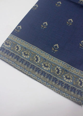 3 Piece Printed Stitched Navy Blue Color Lawn Shirt with Farshi Shalwar & Dupatta