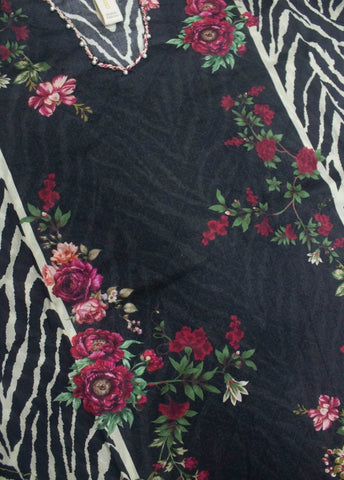 3 Piece Printed Stitched Black Color Lawn Shirt with Trouser & Dupatta