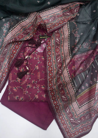 3 Piece Printed Stitched Hot Pink Color Lawn Shirt with Trouser & Dupatta