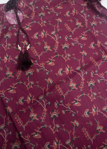 3 Piece Printed Stitched Hot Pink Color Lawn Shirt with Trouser & Dupatta